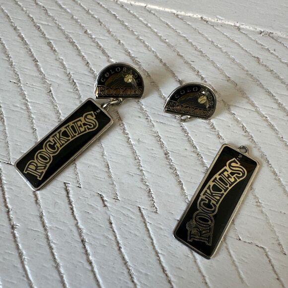 Colorado Rockies and Avalanche Vintage Earrings Custom Jewelry Lot Needs Repair - Picture 4 of 8